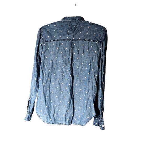 Rails Ingrid Polka Dot Chambray shirt size XS Linen  Blend - Picture 4 of 5